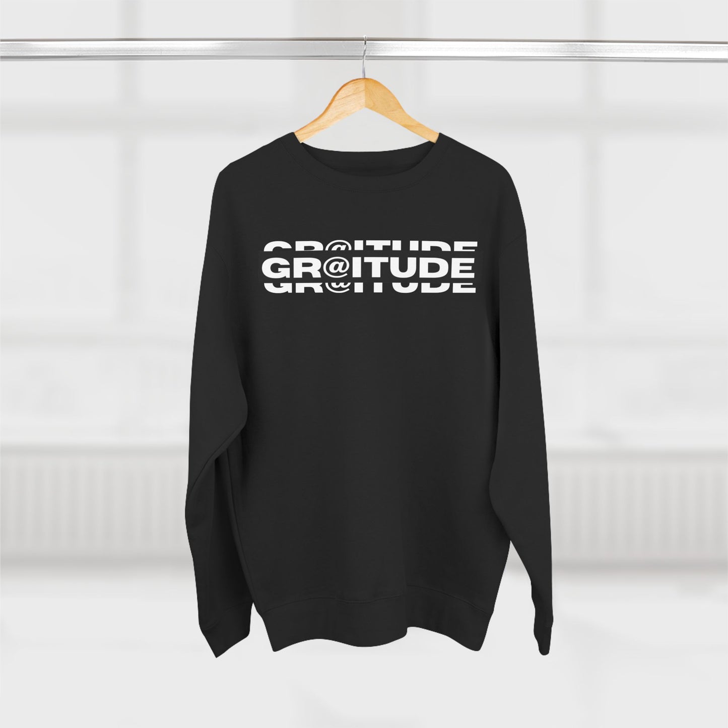 Gratitude Unisex Crewneck Black Sweatshirt