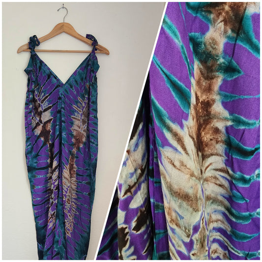 Purple, brown and green convertible maxi dress 