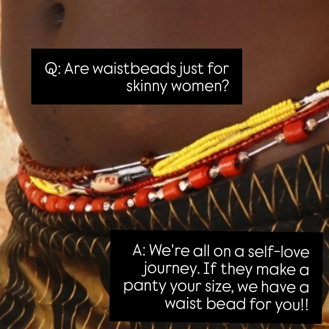 Woman wearing waist beads 